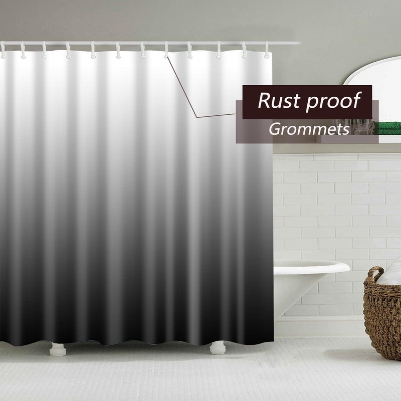 TIKABC Shower Curtain Liner, Grey Lightweight Shower Curtain Liners, Plastic Shower Curtains, 72x72 inch PEVA Shower Liner with 12 Grommet Holes 3 Magnetic Weights - Image 2